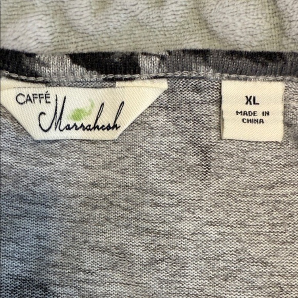 Caffè Marrakesh Women's XL Scoop Neck Very Soft Floral Sweatshirt Tunic Gray NWT - Picture 4 of 10